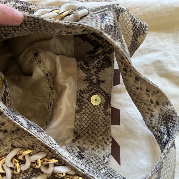 Michael Kors Python Embossed Chain Hobo - Picture 5 of 9